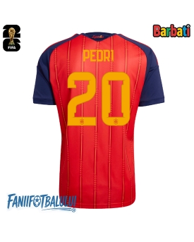 Spania Pedri Gonzalez #20 Tricou Fotbal Replică Mondial 2026 Barbati Acasa